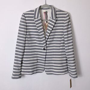 NWT Cremieux Vivian Into the Sunset Blue Ivory Striped Preppy Blazer Jacket 10